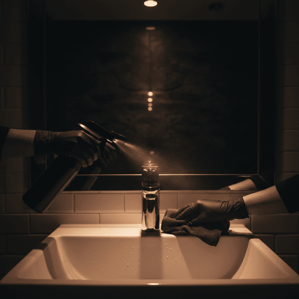 Bathroom fixture cleaning